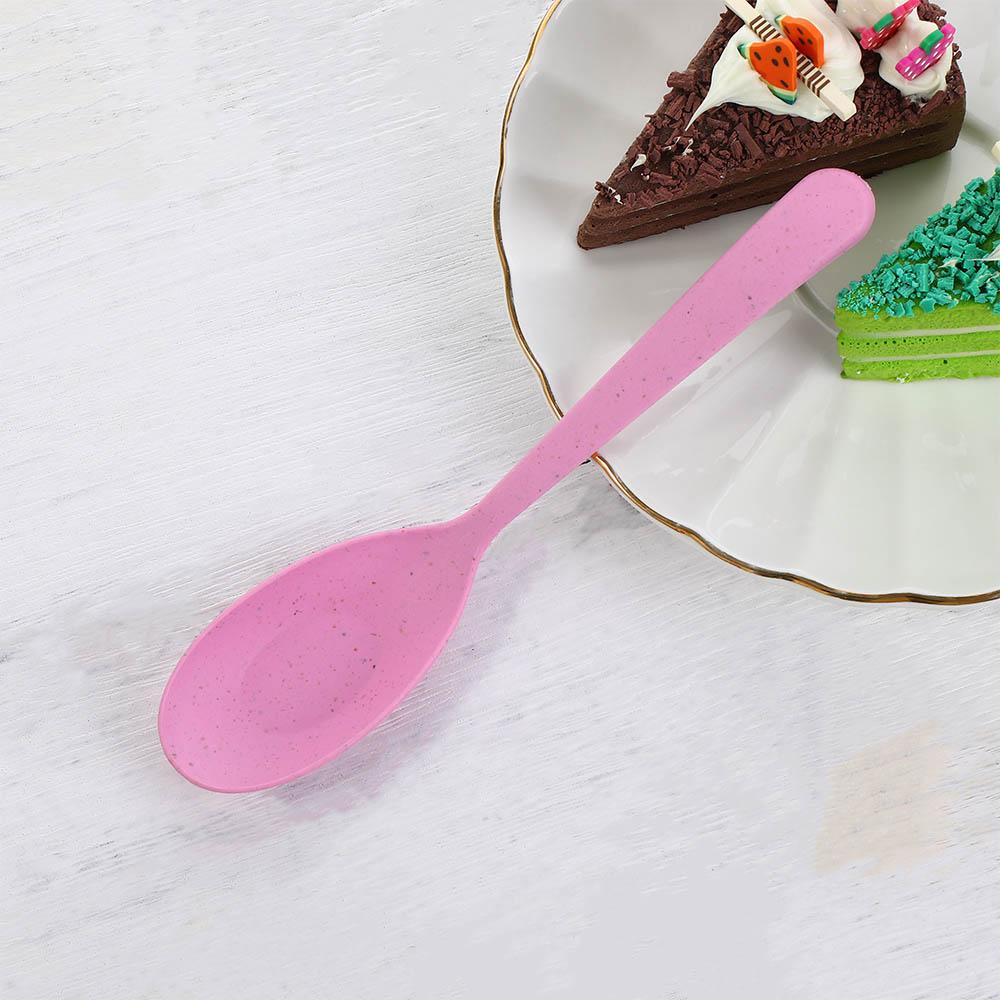 Home Plastic Ice Cream Party Kitchen Utensil Cake Dessert Spoon Scoop Rice Scoop Wheat Straw Spoon