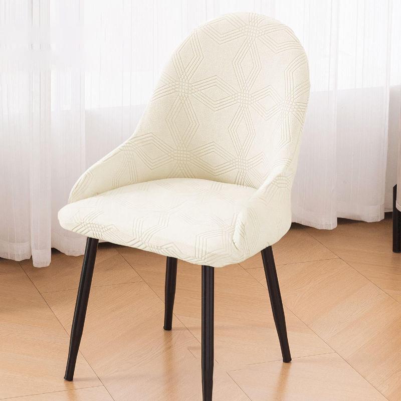 124pcs Stretch Jacquard Chair Cover Curved Armchair Dining Chair Slipcover Low Back Seat Covers for Living Room Kitchen Hotel 1 piece 3880₽
