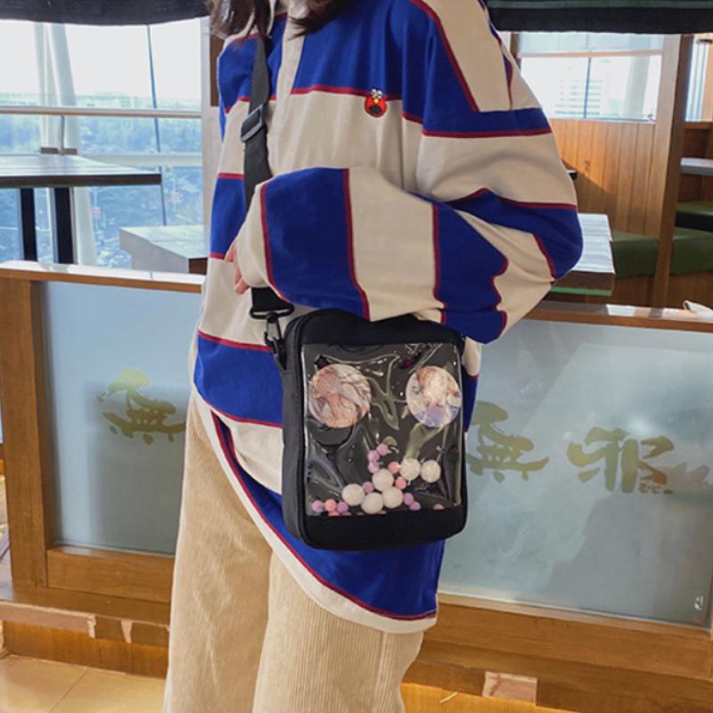 Mini Crossbody Bags for Women Cute PVC Transparent Small Clear Pink Ita Bag Black White Women's Shoulder Purse Handbag