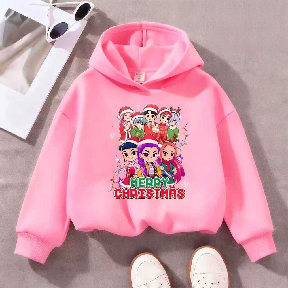 

Худи KPop Devil Hunter Y2K Худи KPop Devil Hunter на Рождество для девочек Осенняя повседневная одежда с длинным рукавом Детская одежда 100