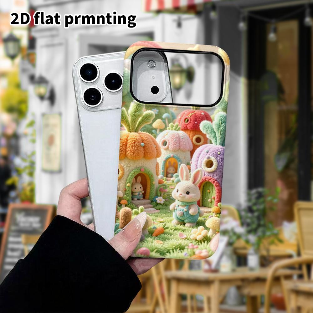 Phone Case: 2D flat, suitable for iPhone 18, 17, 16, 15, 14, 13, 12Pro protective case, Bunny Paradise, perfect Christmas and Halloween holiday gift