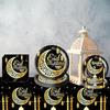 10PCS/1Pack Ramadan Eid Disposable Tableware Oil Waterproof Paper Plate Set Islamic Muslim Party Supplies for Dinner Celebration