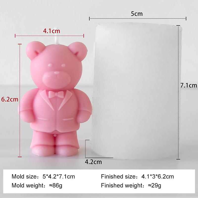 

DIY Couple Bears Silicone Mold Valentine s Day Handmade Gift Aroma Candle Mould Cartoon Bear Gypsum Epoxy Resin Ornament Molds