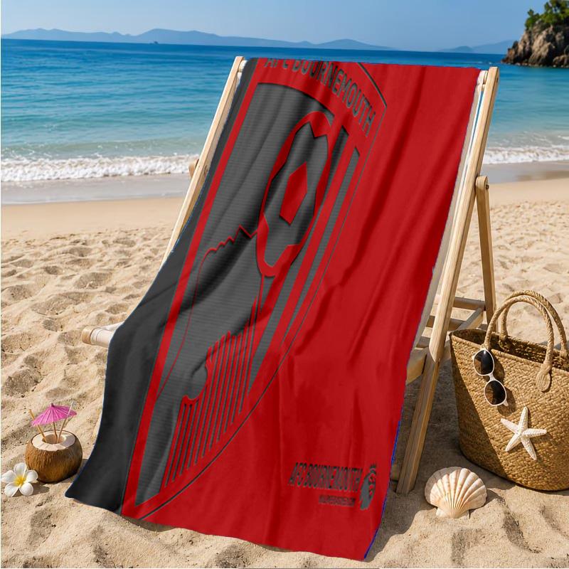 Afc Bournemouth Crest Beach Towel Microfiber Beach Towel, Lightweight and Quick-Dry, for Summer Travel, Swimming Pool Fan Birthday Gift