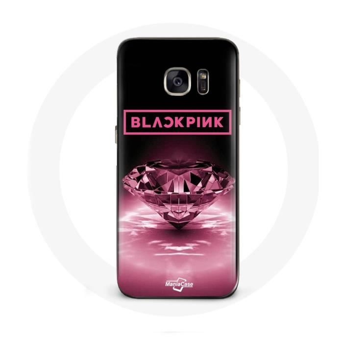 Coque - Maniacase - Samsung Galaxy S7 Edge - Noir - Logo Blackpink - Souple