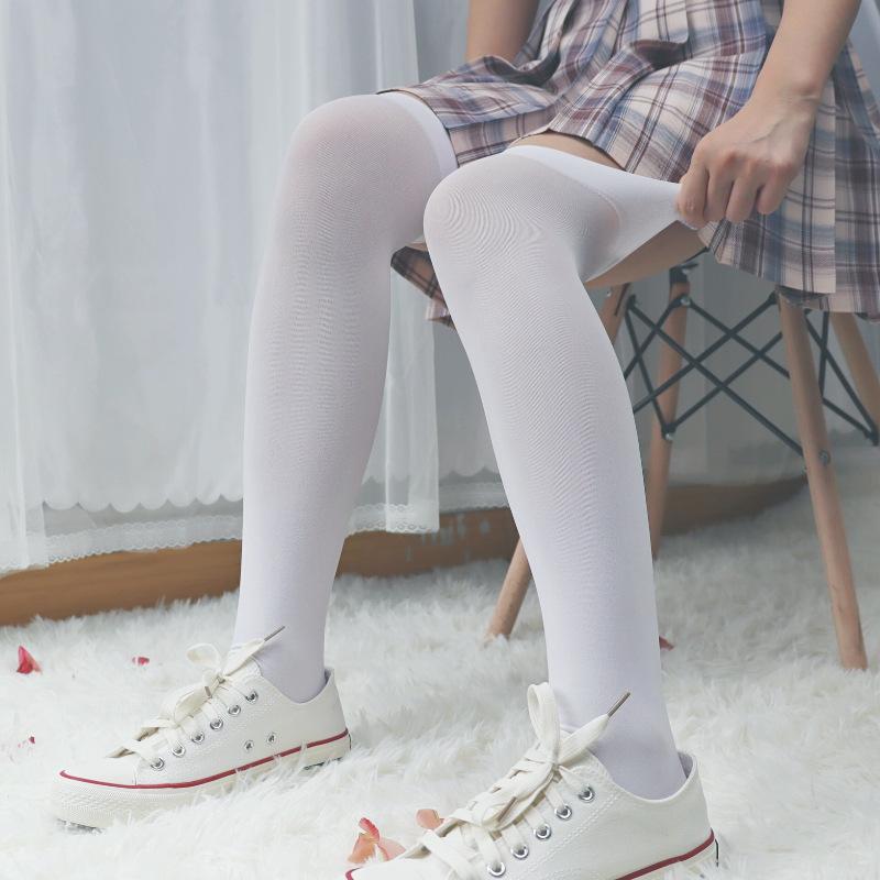 thin leg knee socks women's long tube high tube socks spring autumn and winter leg thigh socks one piece