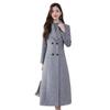 Women's Over-the-Knee Woolen Windbreaker Coat - Spring/Autumn 2024 Edition, Thick, Large Size, Lapel, Slim Waist, Extra Long.