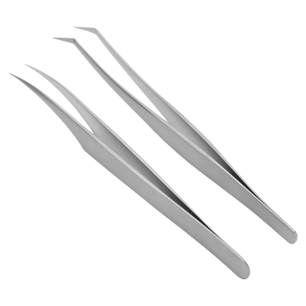 Stainless Steel Eyelash Extension Tweezers False Eyelashes Grafting Tweezers Makeup Tool
