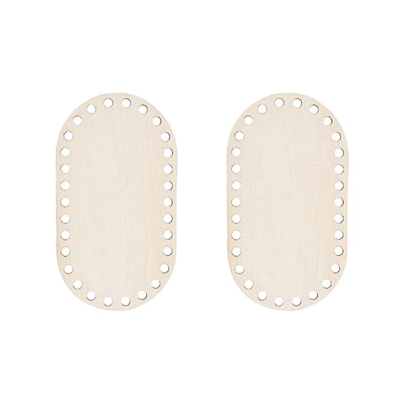 2 Stück Holzkorbboden Rohling Häkelkorbboden zum Herstellen von Häkelkörben Strickkorb Handweben Heimdekoration