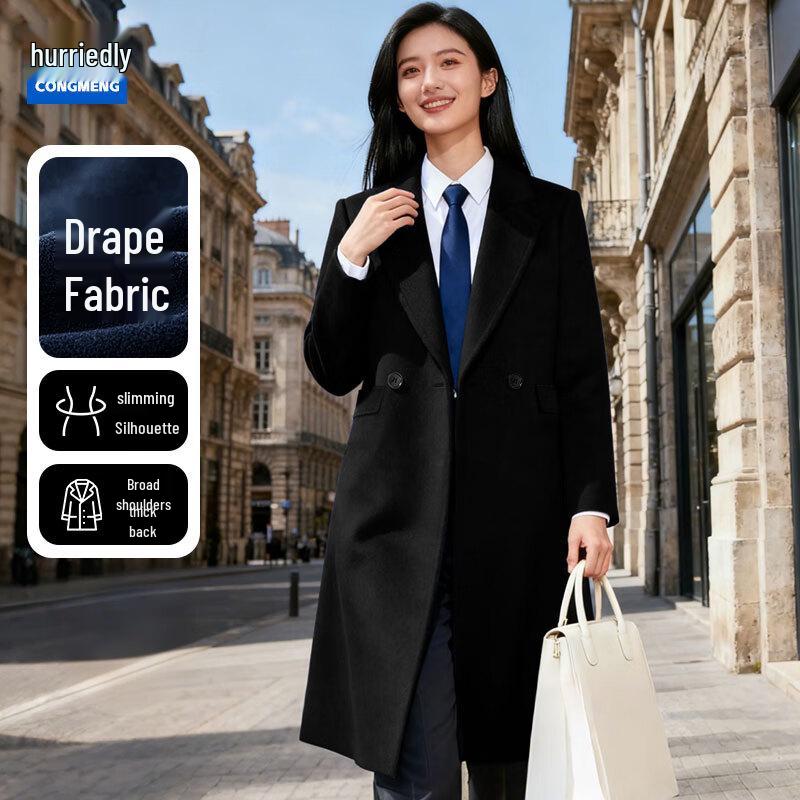 

Chongmeng Роскошное женское зимнее пальто из смесовой шерсти для миниатюрных женщин 4XL