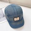 Vintage washed denim baseball cap children versatile short brim hip hop hat niche design sunshade cap men