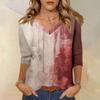 3/4 Sleeve Shirts For Women Cute Print Graphic Tees Blouses Casual Plus Size Basic Tops Pullover