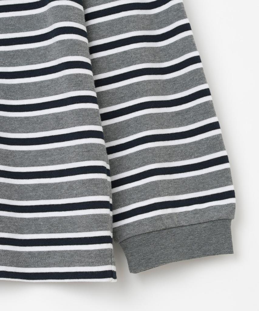 MILLO ARCHIVE Elmo Striped Collared T-Shirt [Deep Gray]