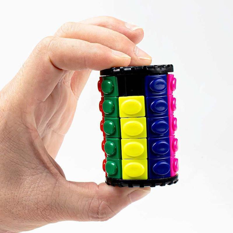 Creative 3D Rotate And Slide Puzzle Cylinder Cognitive Cubes Montessori Educational Gift For Boys Girls Kids Teens Adults