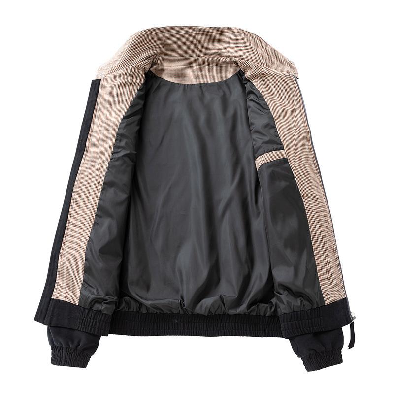 Autumn New Fake Two-piece Lapel Jacket Men's Fashion Casual Lapel Loose Coat