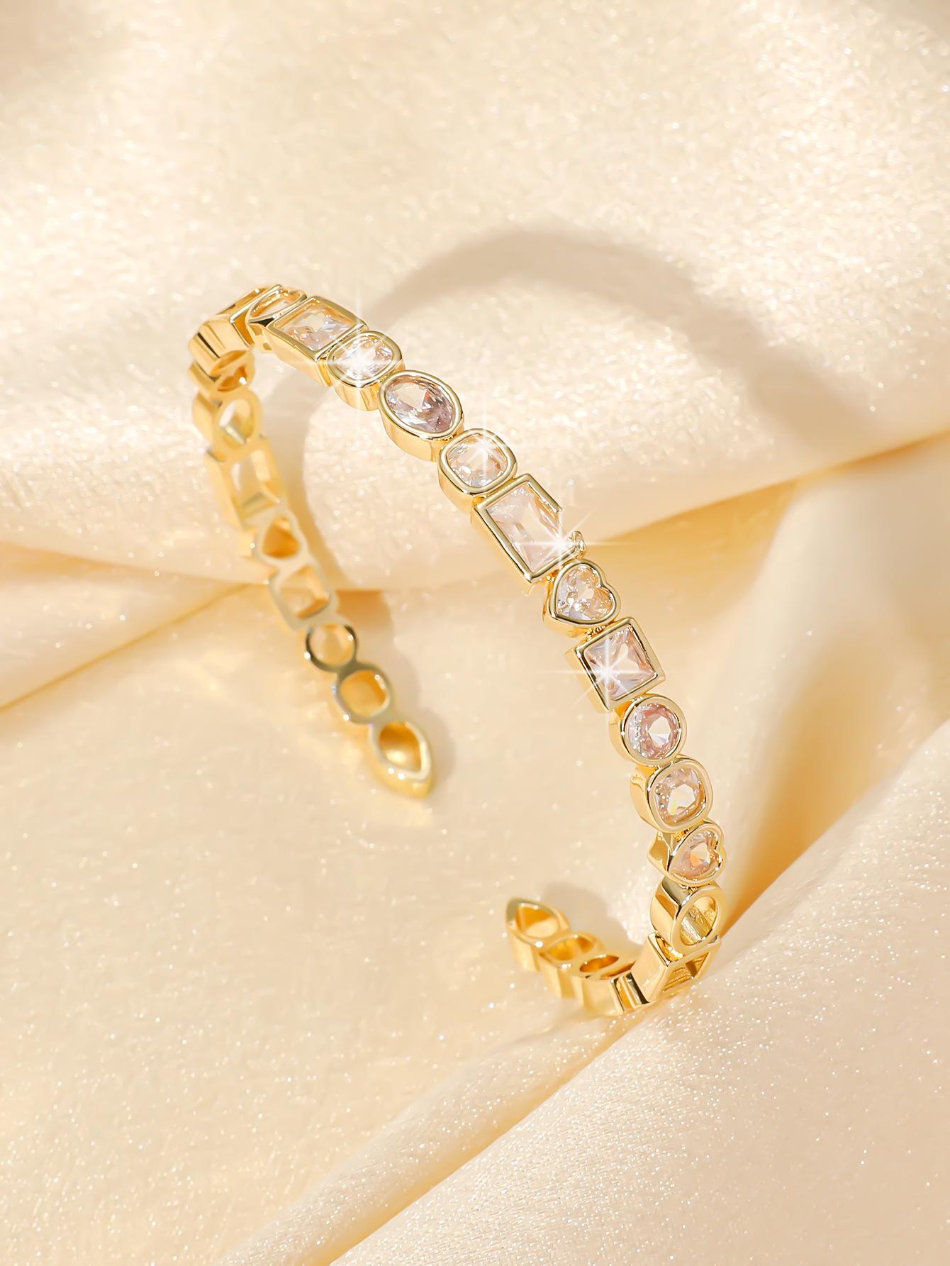 New jewelry love rectangular zircon bracelet niche design bracelet bracelet accessories
