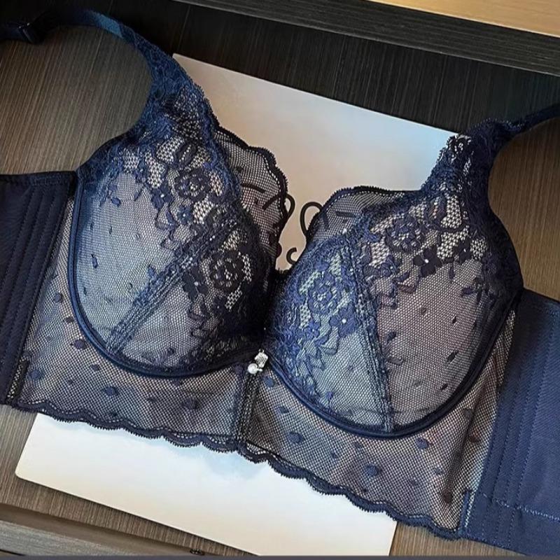 Large Size Anti-sagging Breathable Full Cup Thin Adjustable Underwear Push-up Comfortable Breast Control Bra