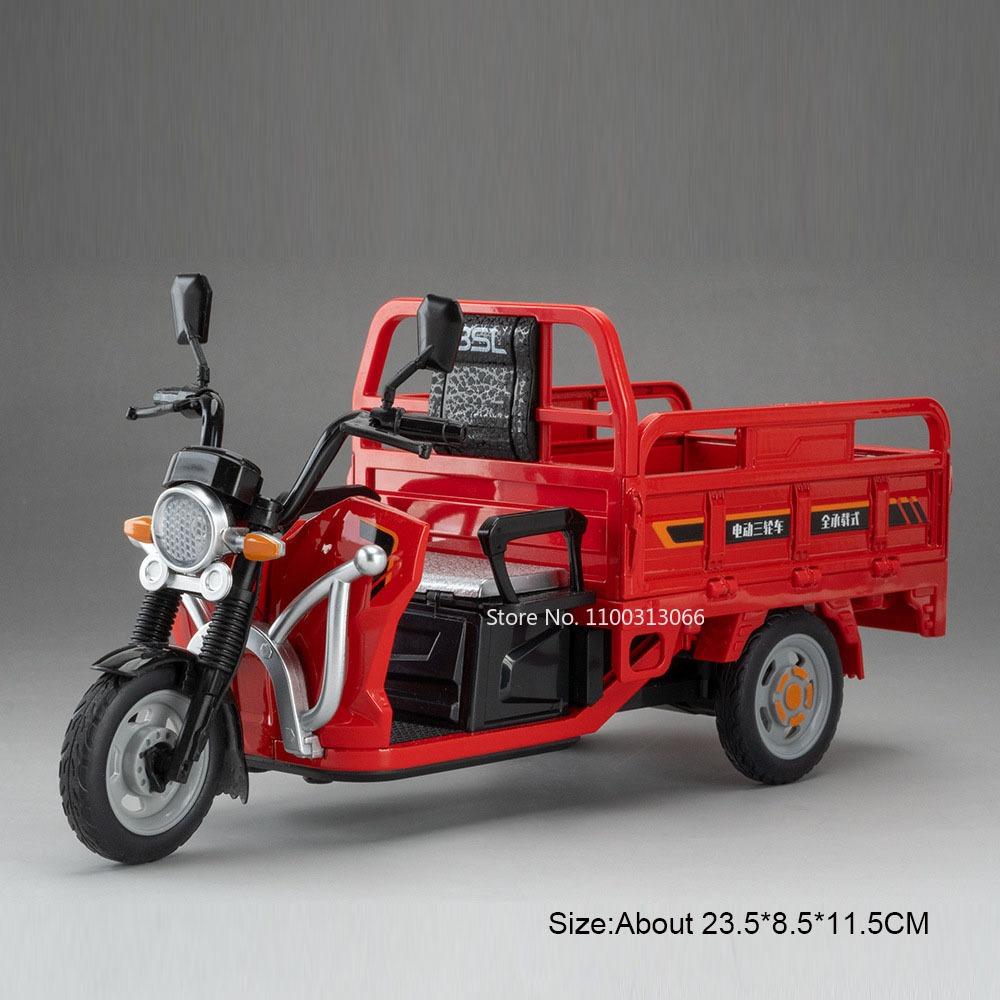1:12 Metal Tricycle Motorcycle Car Toy Diecast Model with Sound Light Vehicle Pull Back Miniature Vehicles for Kids' Edutainment