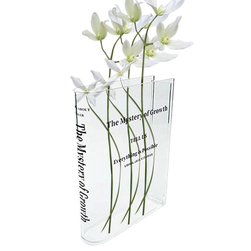 Clear Book Vase Acrylic Flower Vase Plant Vases Decorative Modern Decorative Bottles Floral Container For Floral Arrangement