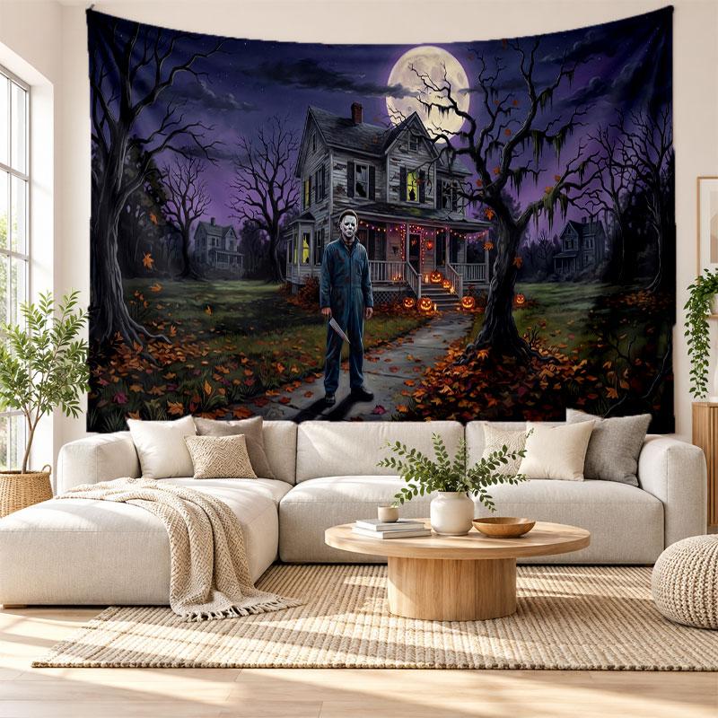 Halloween Michael Myers Wall Tapestry Home Decor Hanging Cloth Art Background Tapestry for Bedroom