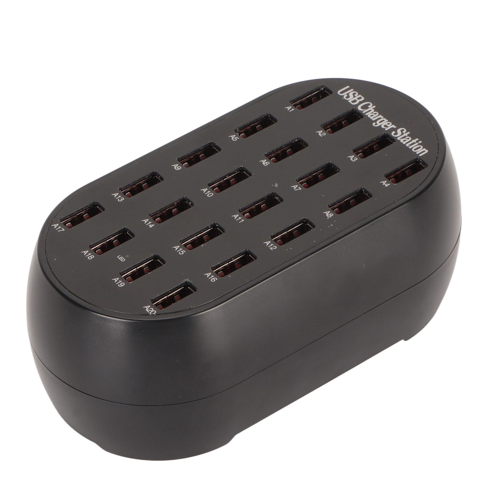 

Многопортовый USB-концентратор, зарядное устройство 100 Вт 2,4 А, 20 портов, безопасная USB-зарядная станция для смартфона EU Plug