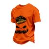 Heren Casual T-shirt met Korte Mouwen en Halloween Print voor Feestdagen