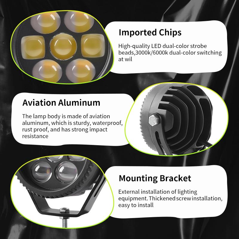 4D 70W LED Work Light Spotlight Fog Lights Driving Lamp For BMW R1200GS R1250GS F800 F850 F900 Motorcycle SUV ATV UTV Truck
