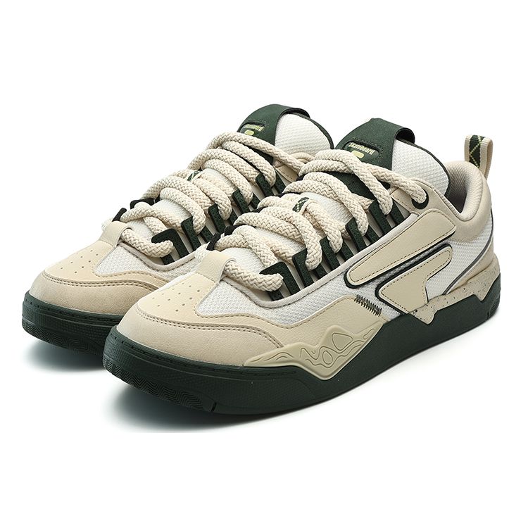 FILA Fusion Nollie Comfortable Versatile Low-Top Skate Shoes Men sneaker Beige T12M332301FWB