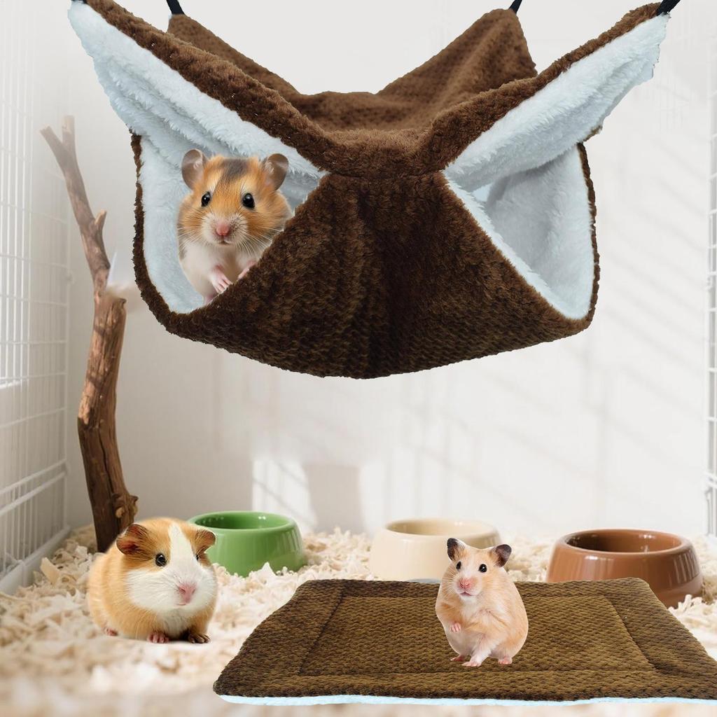 Chinchilla Hammock Tunnel Mat Warm Plush Small Animal Hammock For Sugar Glider Ferret Cage Sleeping Resting Hiding Playing