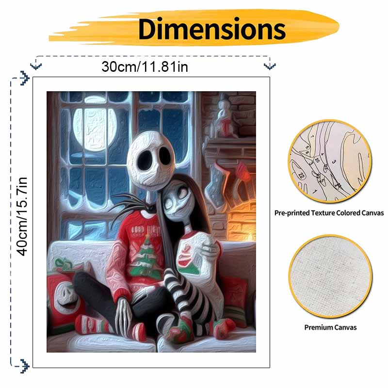 Disney Nightmare Before Christmas Oil Painting Kit Home Bedroom Wall Decor Handmade Gift Art Painting Hobby DIY Craft Ornament Decor
