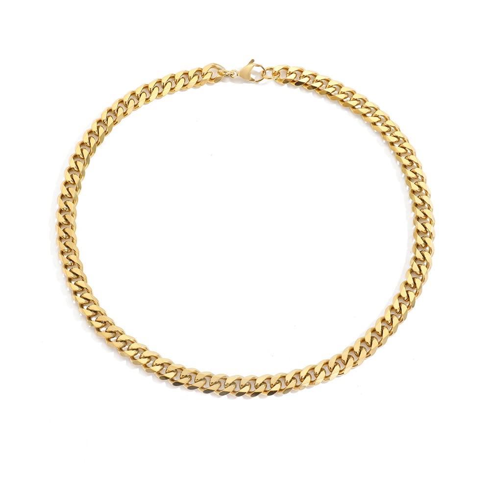 

[AVANCE] Gold Chain Necklace for Women, Men, and Unisex - Popular and Simple Design (8mm42cm)