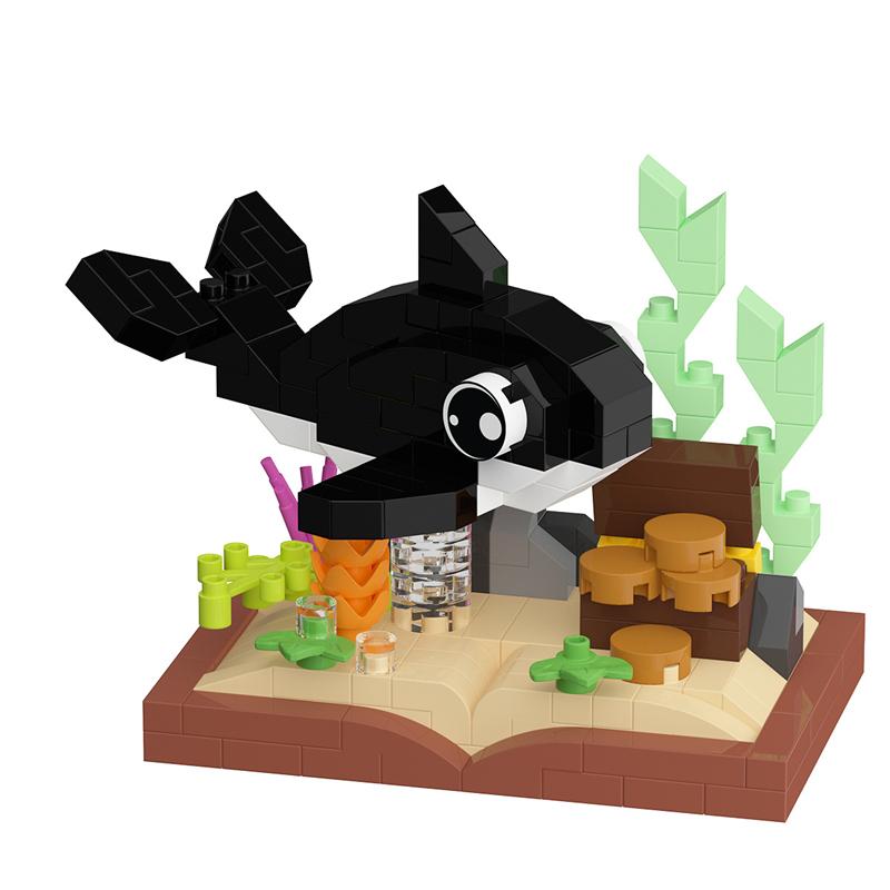 Ocean World Children's Building Blocks Creative Killer Whale Crab Assembly Educational Toy Gift Desktop Ornaments