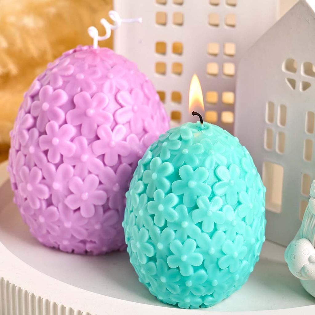 Catharanthus Ball Silicone Candle Mold DIY Easter Carving Flower Egg Craft Making Soap Plaster Resin Casting Molds Home Decor