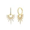 925 Silver Ear Needle Vintage Sun Hoop Earrings for Women Punk Hip Hop Sun Flower Big Earrings Fashion Jewelry Gifts