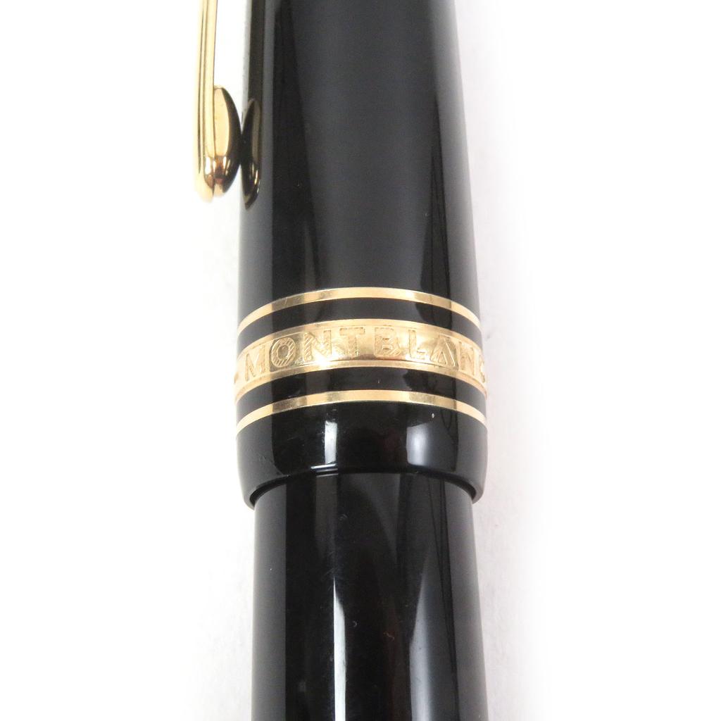 Great MONTBLANC Fountain Pen Meisterstck Cap Type Black Gold 14K Mens Used