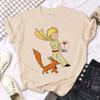 Kleine Prins Geanimeerde Films Dames Harajuku Print T-shirt Zwart Street Fashion Korte Mouw Sciencefiction Cartoon Tops