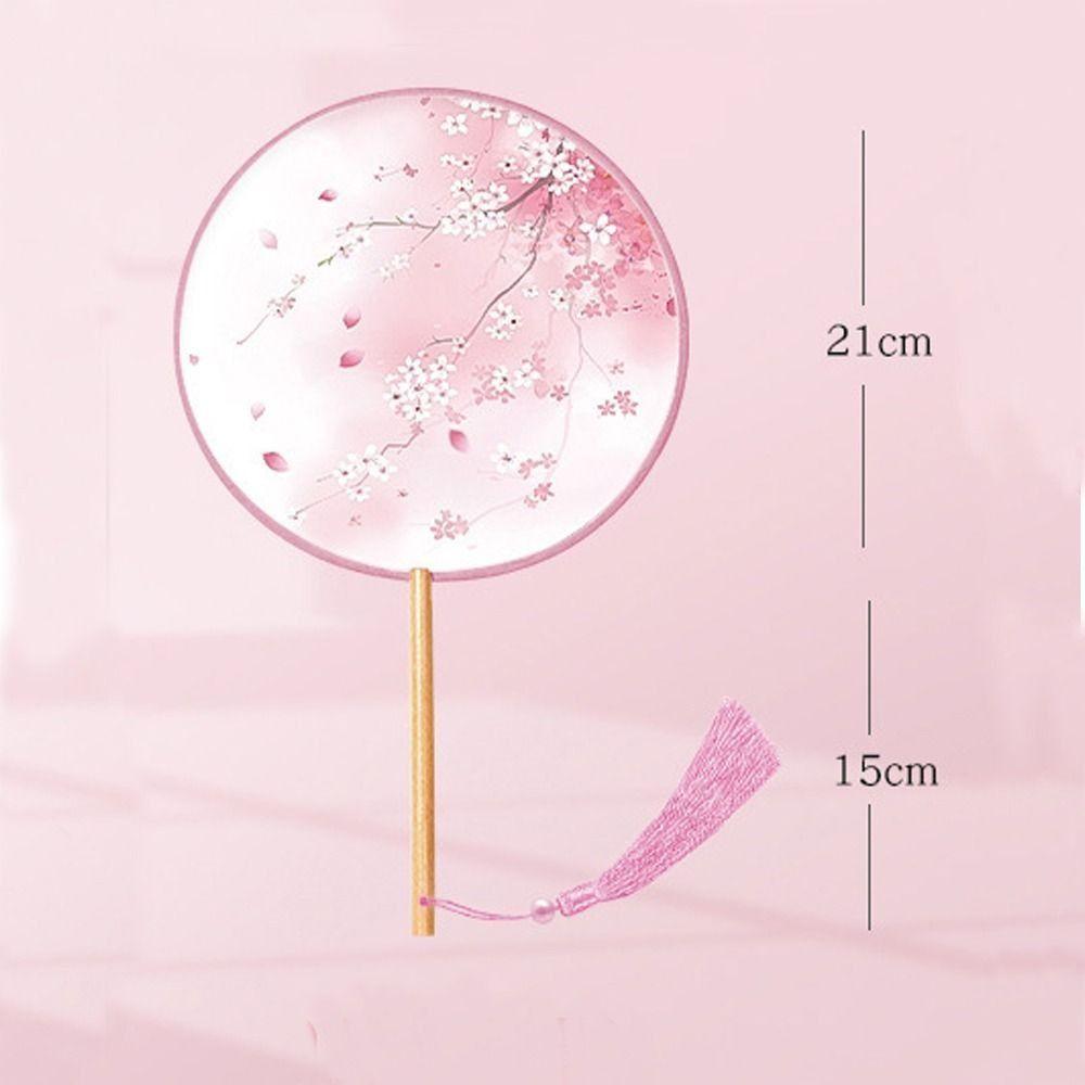Klassischer Chinesischer Stil Chinesischer Stil Fächer Handheld Quasten Stickerei Fächer Runder Blumendruck Seidenfächer Fotografie Requisite