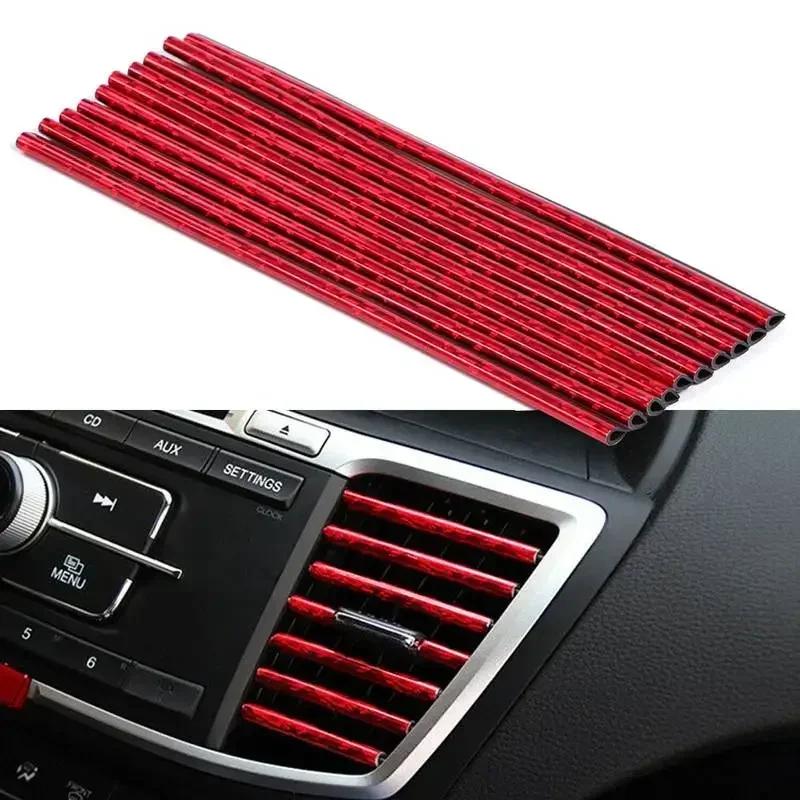 New 10 PCS Car Air Conditioner Outlet Decorative Soft Strip Accessories Auto Interior Grille Decorative Strip Universal U-shaped