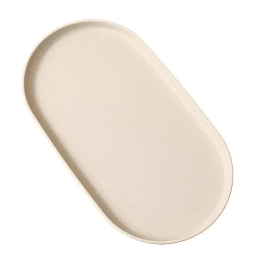 Dessert Tray Fruit Plate Oval Stackable Food Serving Tray Free Bone Dish Snack Plate Reusable Smooth Edge Food Plate for Kitchen
