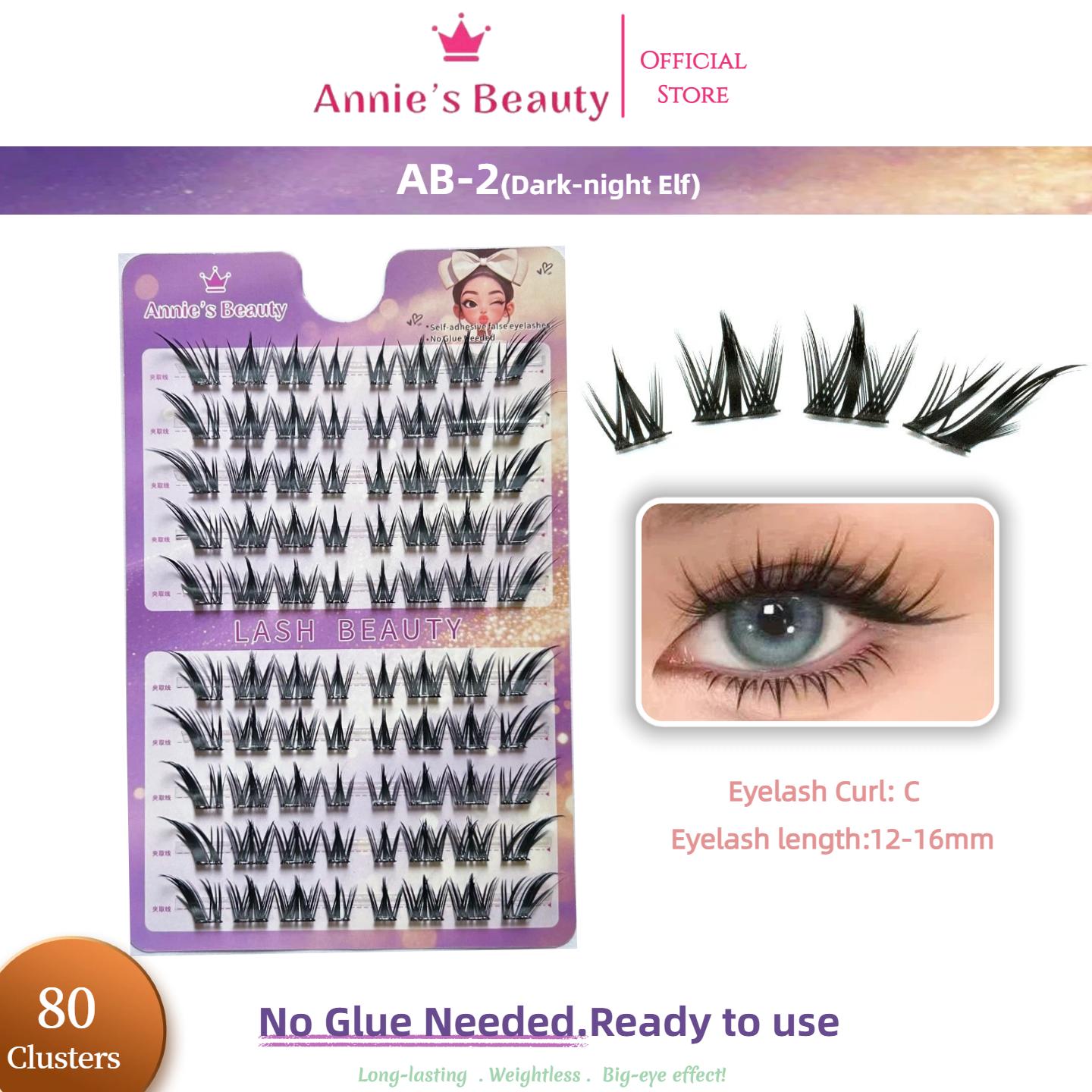 

100-240 Пучковые самоклеящиеся накладные ресницы, без клея, 11-16 мм, C+ изгиб, многоразовые, долговечные, водостойкие, ветроустойчивые, ленивые одинарные пучковые ресницы AB-3