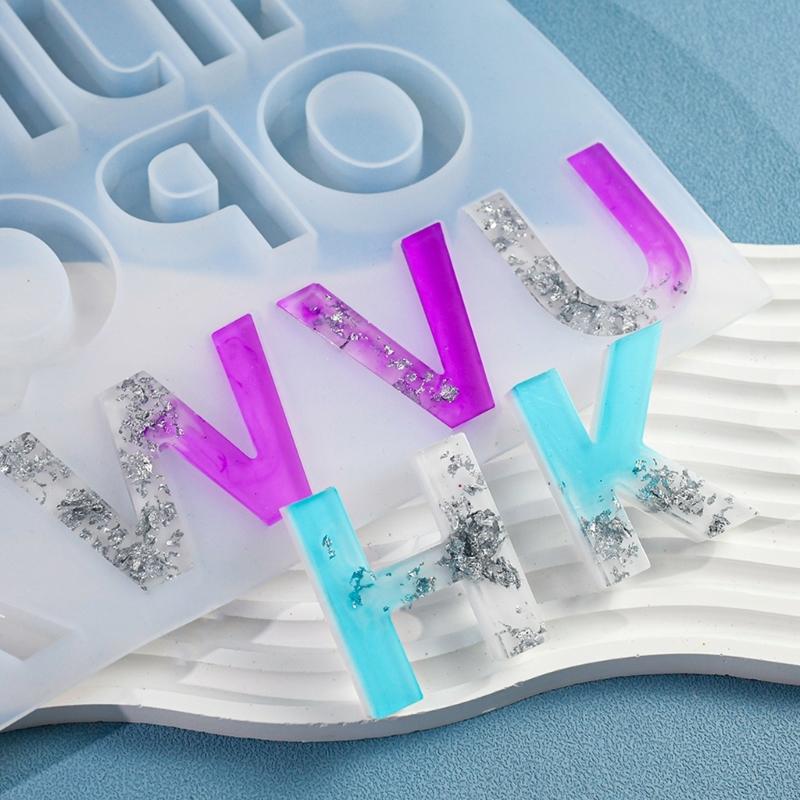 Alphabets Epoxy Resin Mold Letter Silicone Mould for DIYs Keychain Earrings Pendant Epoxy Resin Jewelry Craft Casting Mo