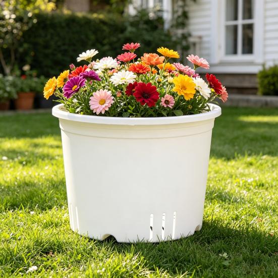 Pothos Planter with Saucer Flowerpot with Drainage Holes Ventilated Plant Pot for Roses Orchids Blueberries Indoor Outdoor Use