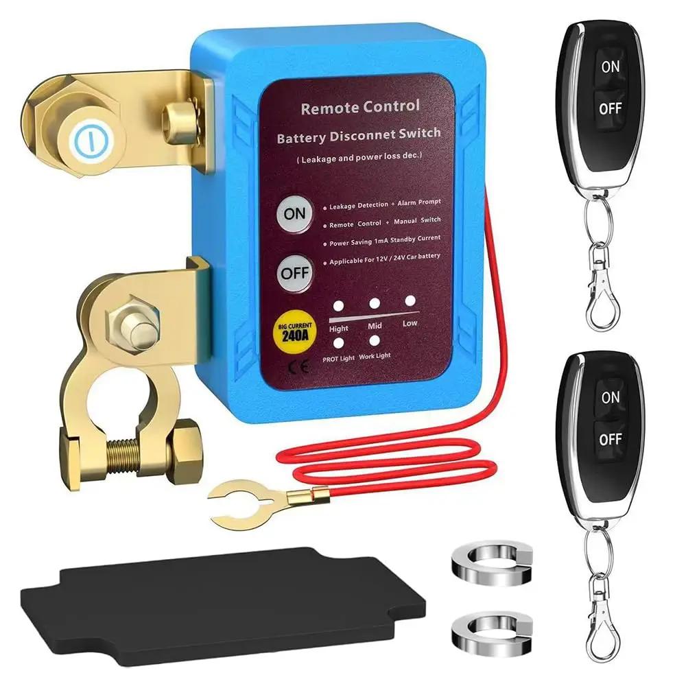 

240A Kill Switch 12V Remote Battery Disconnect Switch with Led Voltage Display Automatic Power Shut Off Switch For Auto Battery NO Digital Display