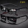 2Pack Unisex Retro Plaid Sunglasses Fashionable Square Brand Design Glasses Ideal for Fishing And Driving