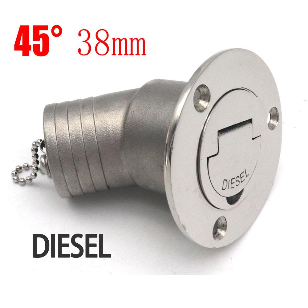 45/90 Degree Stainless Steel 316 Deck Filler Cap GAS DIESEL FUEL WASTE WATER 50mm(2inch) Marine Boat Yacht Hardware Deck Filler
