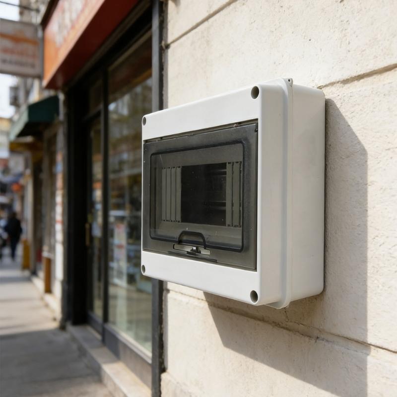 Water Resistant Mounted Electrical Distribution Box With HT5 2P 32A Current Monitor For Indoor Outdoor Usage