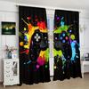 2pcs ps5 Game Curtain Rod Pocket Boy Girl Video Game Controller Gamer Room Window Decor Colorful Cool Gamepad Curtains.