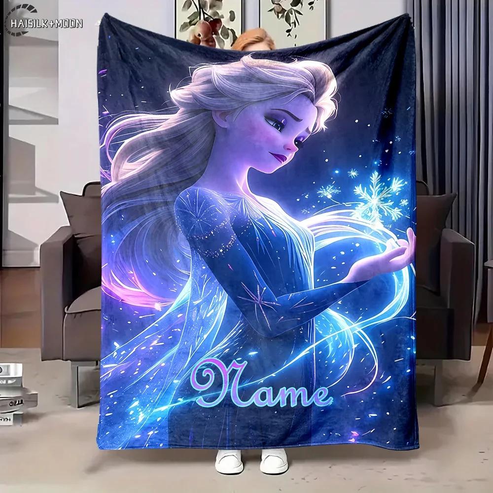 Customized Name Blanket Snow Queen Frozen Princess Elsa Princess Sofa Living Room Office RV Four Seasons Available Quick Arrival