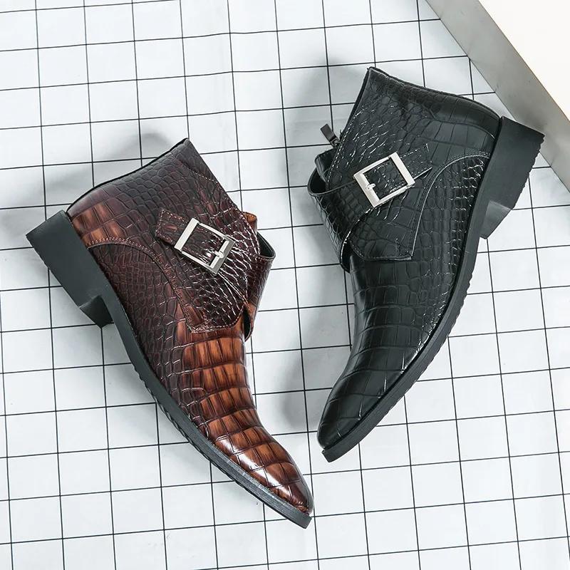 Cowboy Boots Men Genuine Leather Boots for Men 2025 Luxury Shoes High Quality Dress Booty Man Casual Sneakers Men's Shoe Ankle