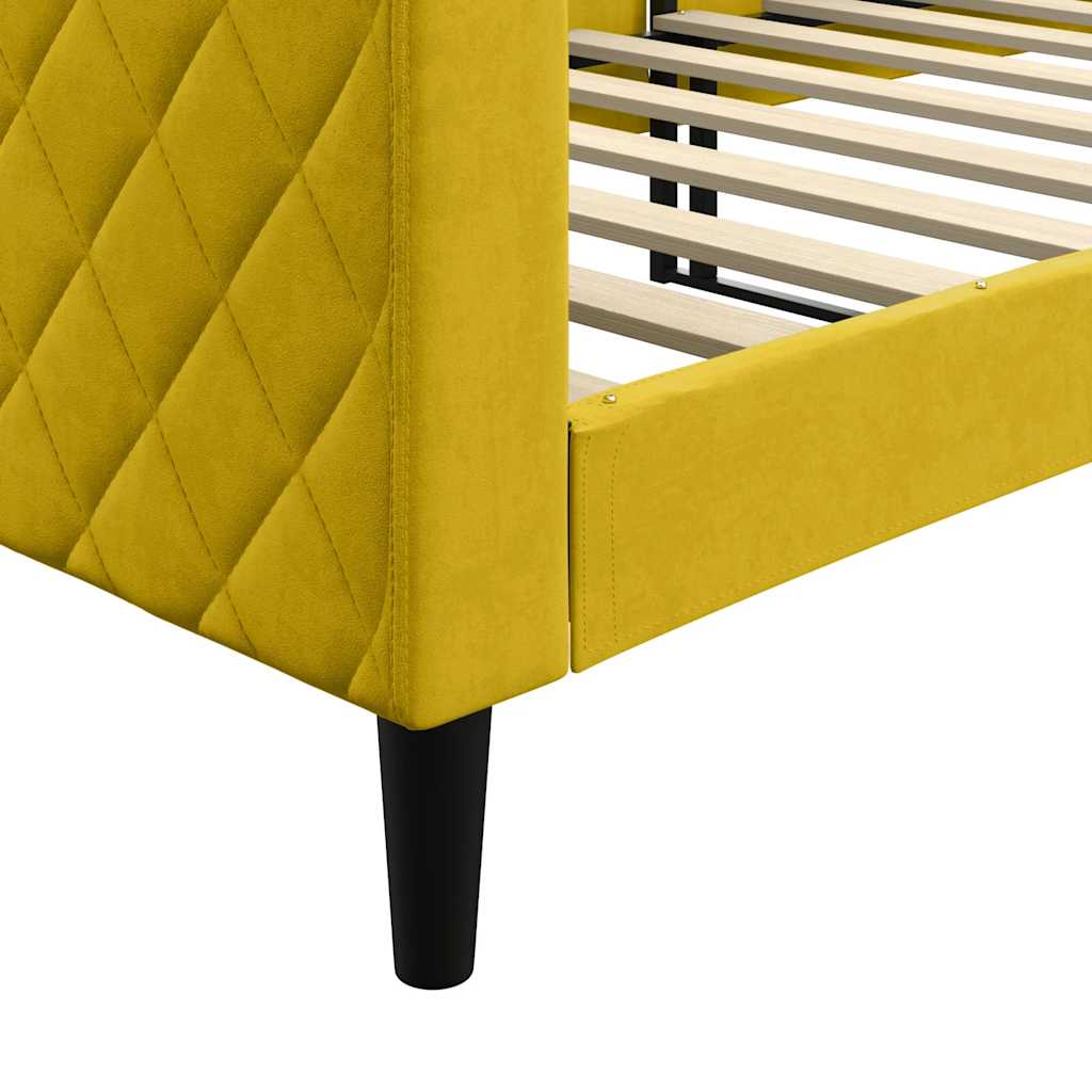 Daybed Yellow 80x200 Cm Velvet